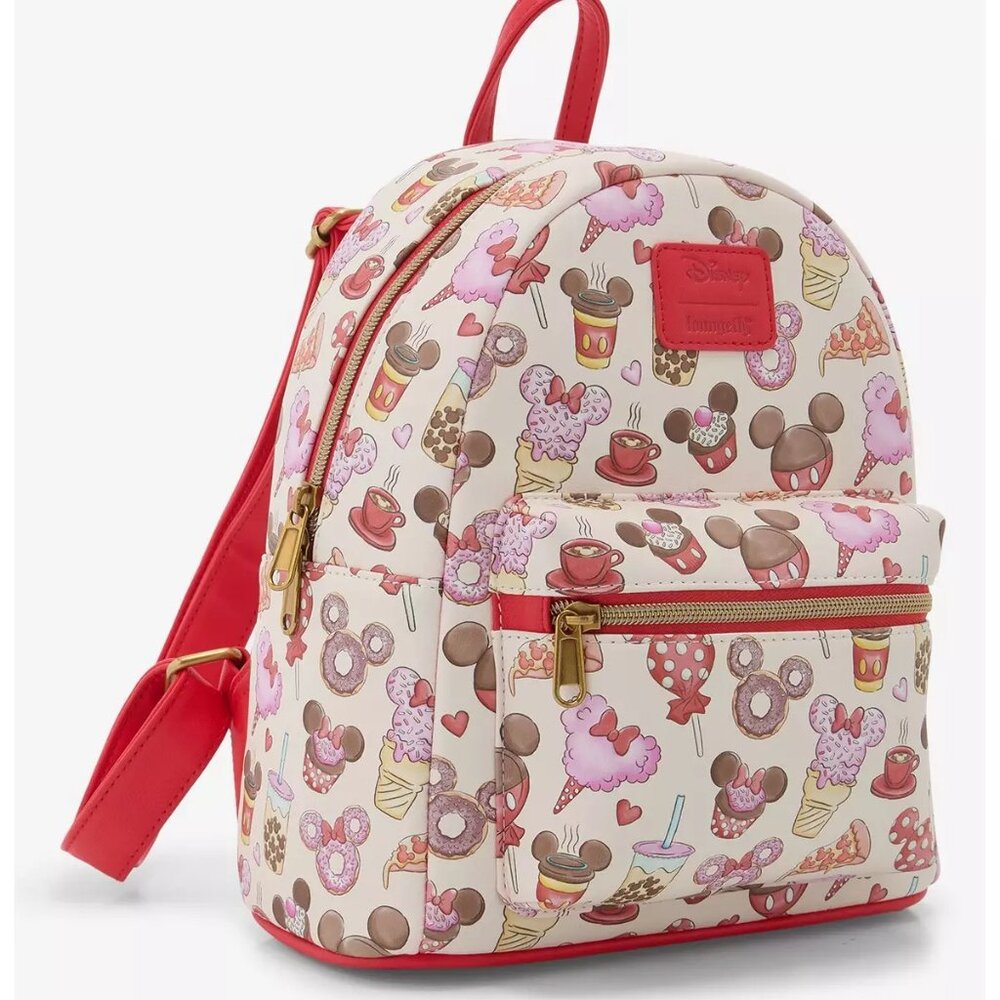 Loungefly Disney Mickey Mouse & Minnie Mouse Treats Mini Backpack and Wallet NWT - Picture 3 of 10